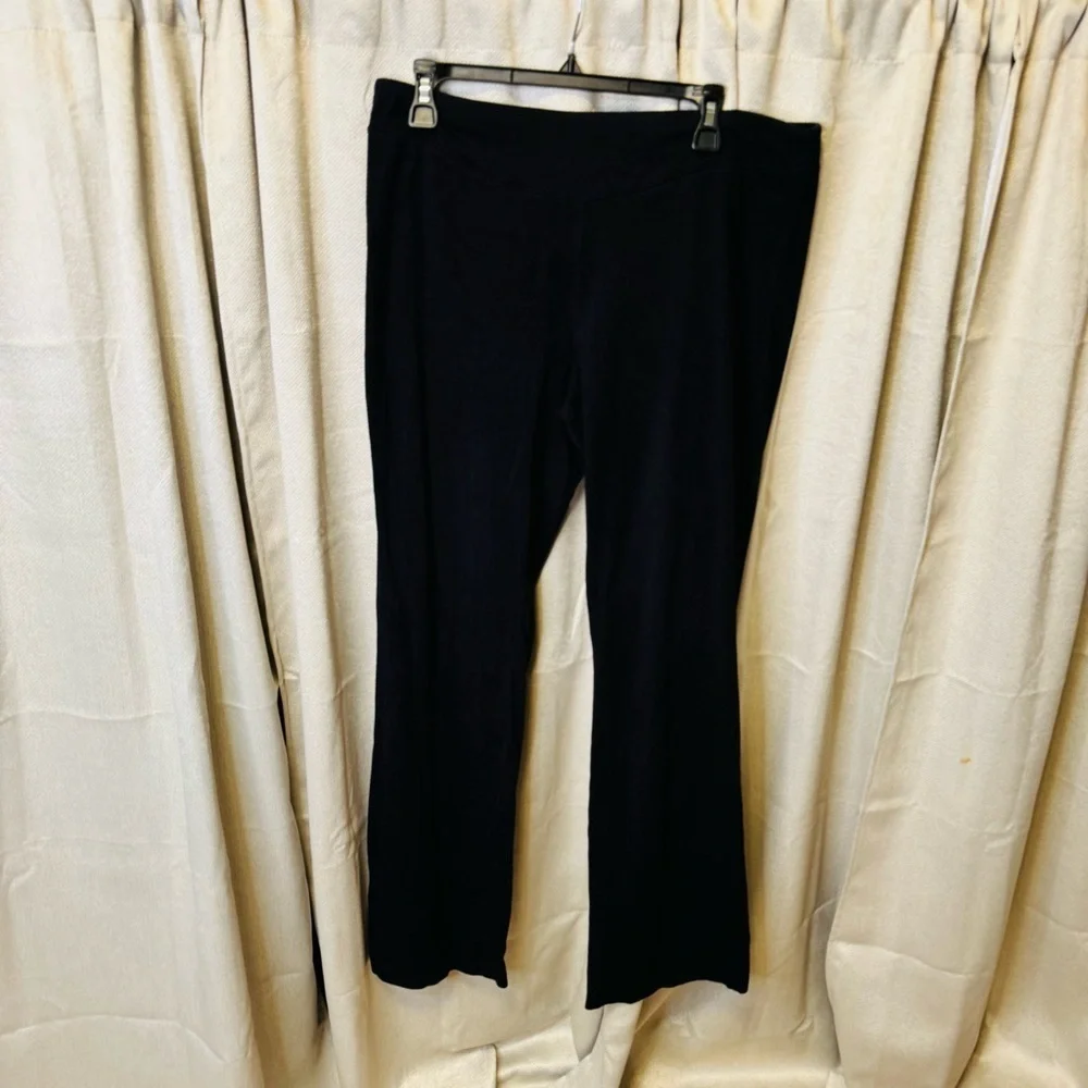 Denim & Co. Active Black Pants Large